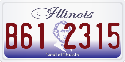 IL license plate B612315