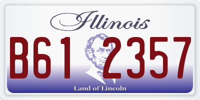 IL license plate B612357