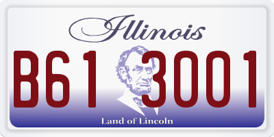 IL license plate B613001