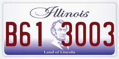 IL license plate B613003