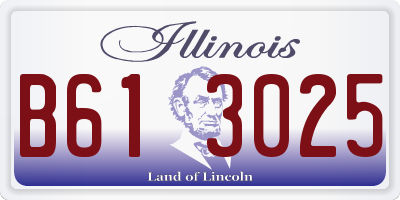 IL license plate B613025
