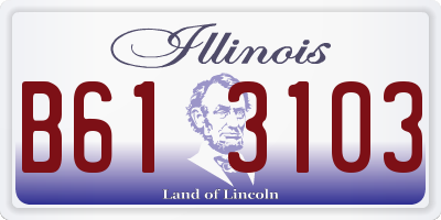 IL license plate B613103