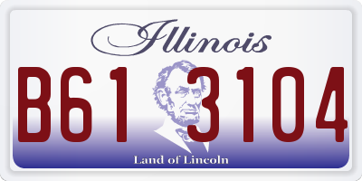 IL license plate B613104