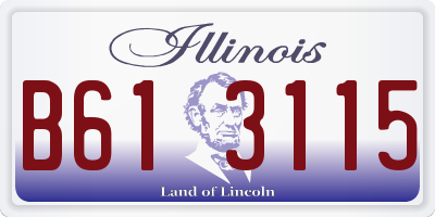 IL license plate B613115