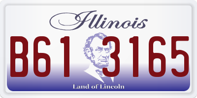 IL license plate B613165