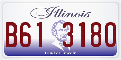 IL license plate B613180