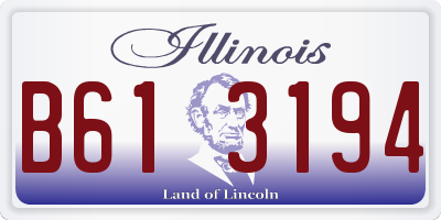 IL license plate B613194