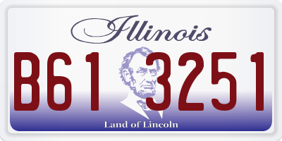 IL license plate B613251