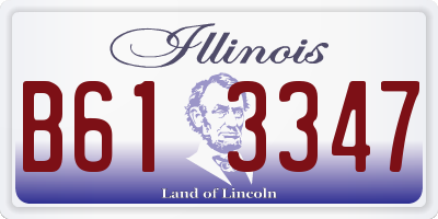 IL license plate B613347