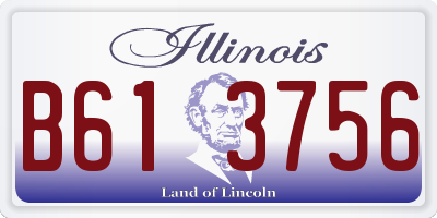 IL license plate B613756