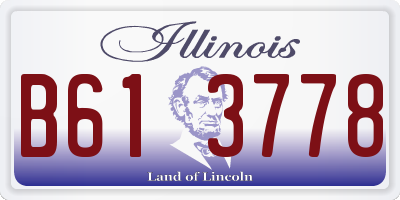 IL license plate B613778