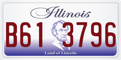 IL license plate B613796