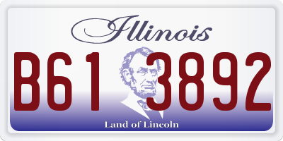IL license plate B613892