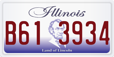 IL license plate B613934