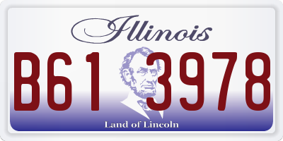 IL license plate B613978