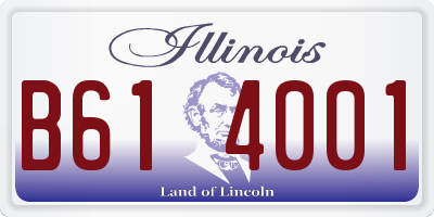IL license plate B614001