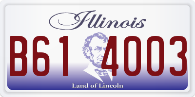 IL license plate B614003