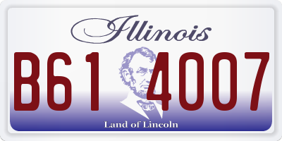 IL license plate B614007