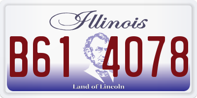 IL license plate B614078