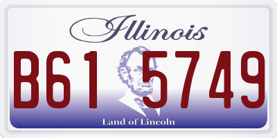 IL license plate B615749