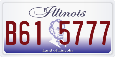 IL license plate B615777