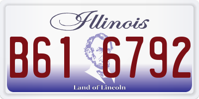 IL license plate B616792