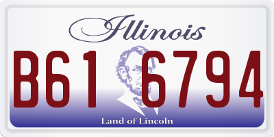 IL license plate B616794