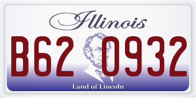 IL license plate B620932
