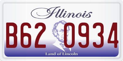 IL license plate B620934