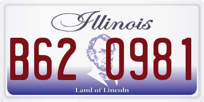 IL license plate B620981