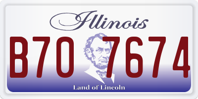 IL license plate B707674
