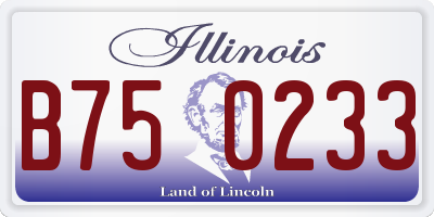 IL license plate B750233