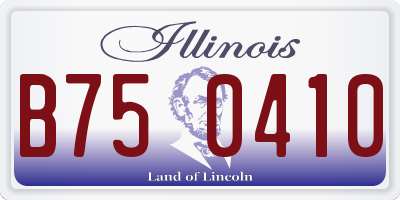 IL license plate B750410