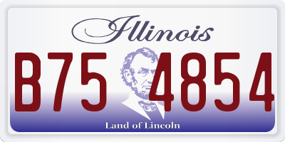 IL license plate B754854