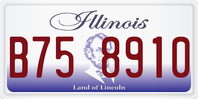 IL license plate B758910
