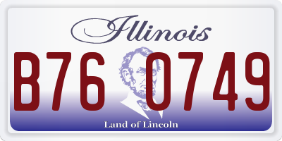 IL license plate B760749