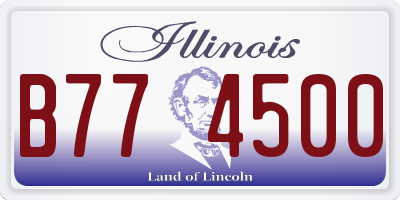 IL license plate B774500