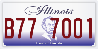 IL license plate B777001