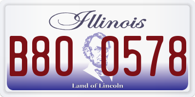 IL license plate B800578