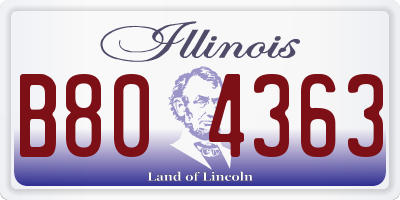 IL license plate B804363