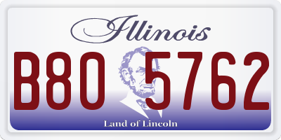 IL license plate B805762