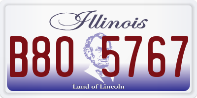 IL license plate B805767