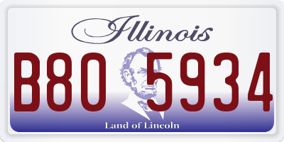 IL license plate B805934