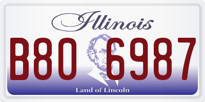 IL license plate B806987