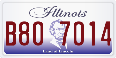 IL license plate B807014