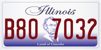 IL license plate B807032