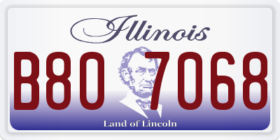 IL license plate B807068