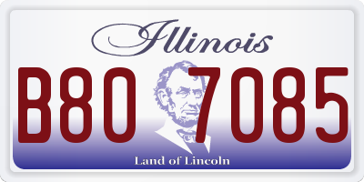 IL license plate B807085