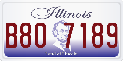 IL license plate B807189