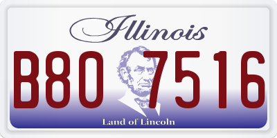 IL license plate B807516